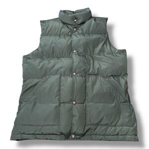 Lands End 80% Goose Down Filled Puffer Vest Green Jacket Outdoor Men’s Size M